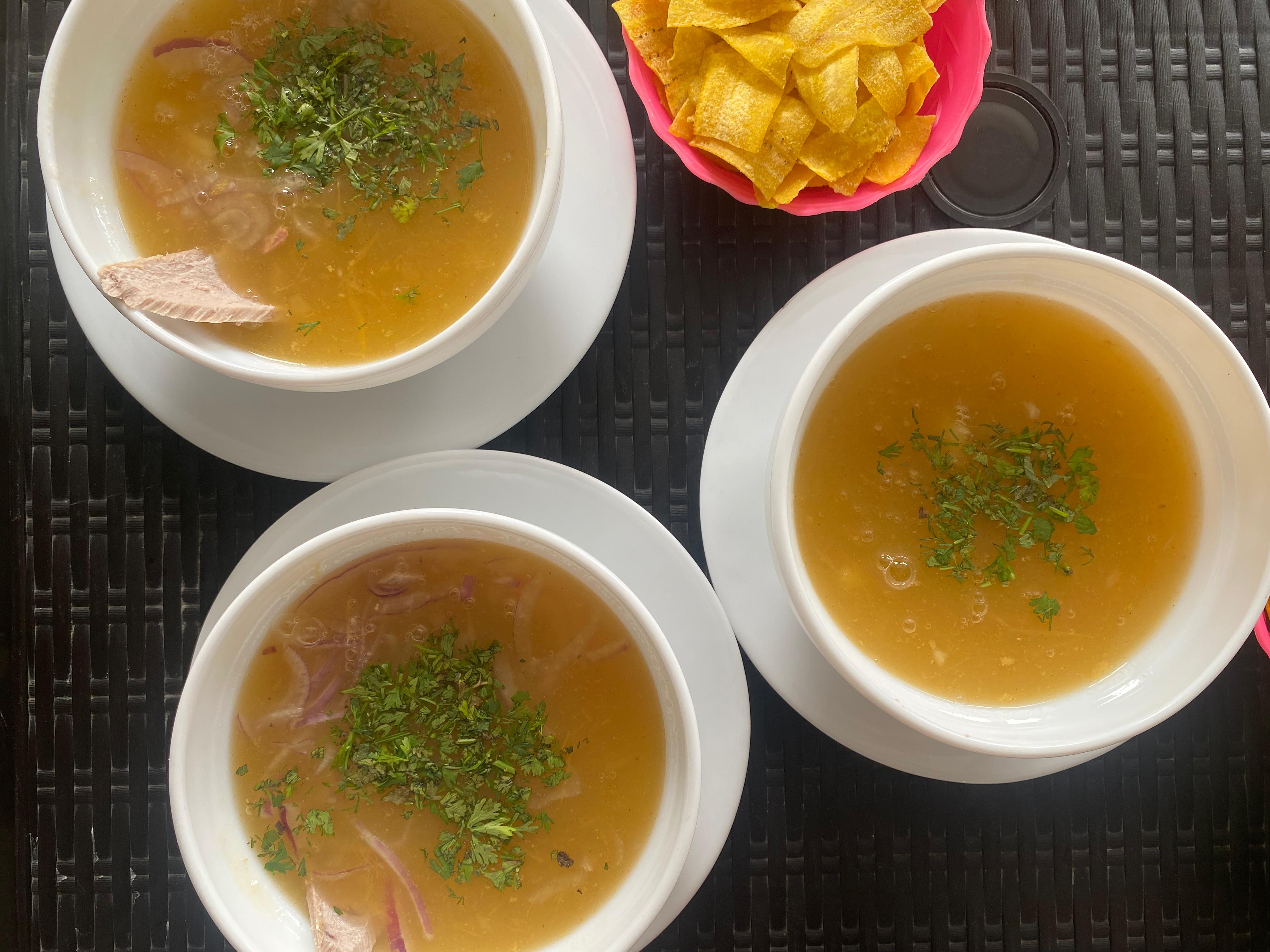 Bowl of soup with vegetables